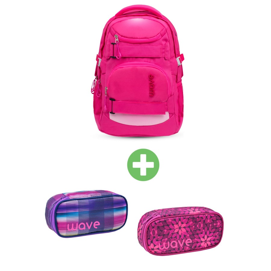 Schule Wave | Wave Infinity Ombre Light Pink Schulrucksack Mit Gratis Federmappchen Ombre Light Pink [