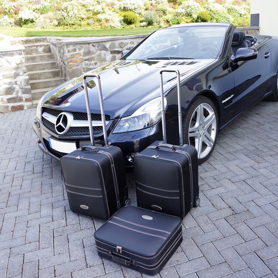 Autokoffer Roadsterbag | 3-Tlg. Kofferset Mit 2 Rollen Mercedes Sl R230 141 Liter