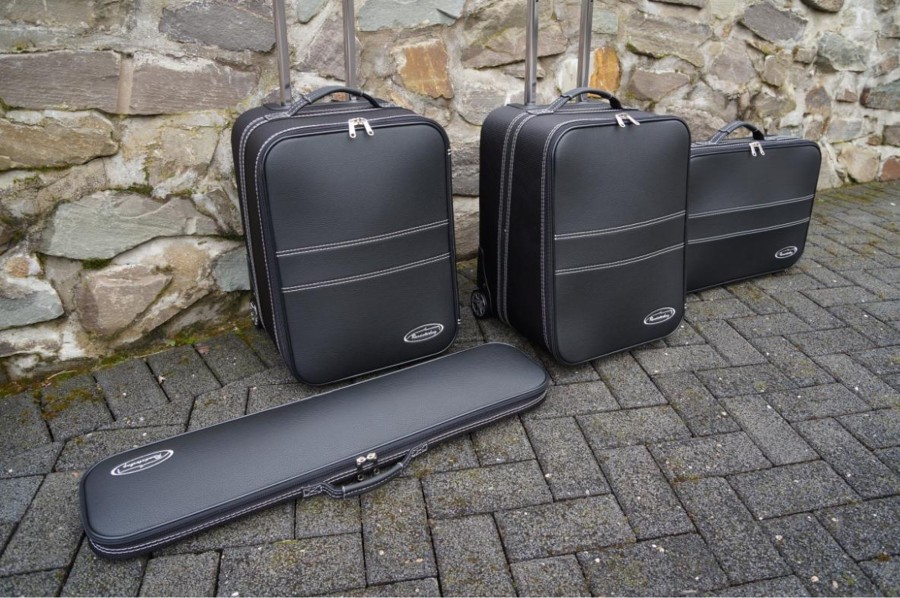 Autokoffer Roadsterbag | 4-Tlg. Kofferset Mit 2 Rollen Mercedes Slk (R172) + Slc (Eu) - 126 Liter